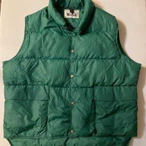 VTG Woolrich Women's Green Northern Goose Down Puffer Vest - Size L/XL